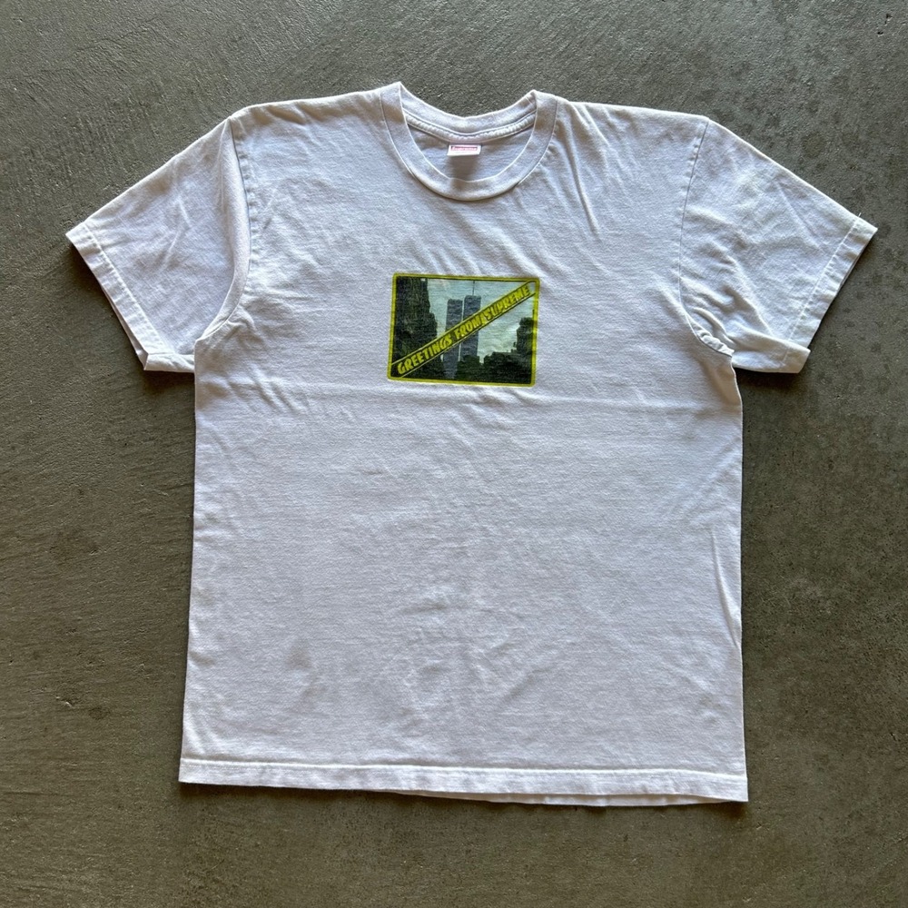 Supreme Twin Towers Shirt Size Large White SS19 NYC Box Logo Streetwear